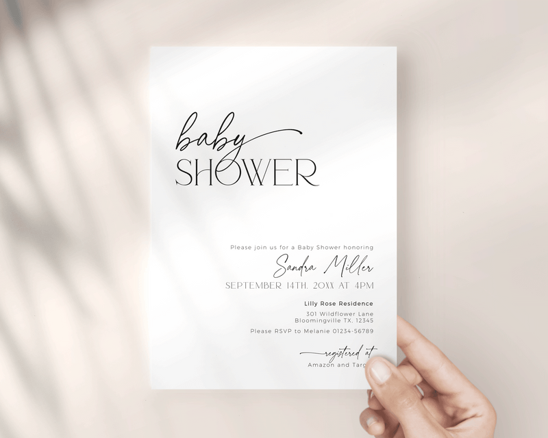 Minimalist Baby Shower Invitation