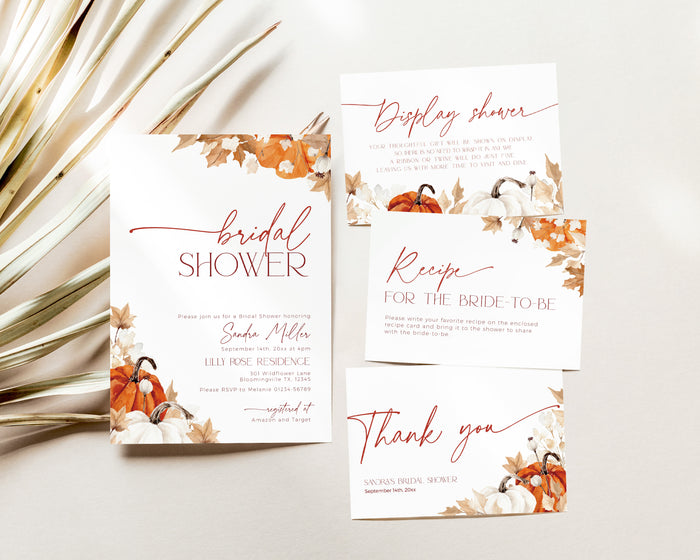 Fall in Love Bridal Shower Invitation Bundle