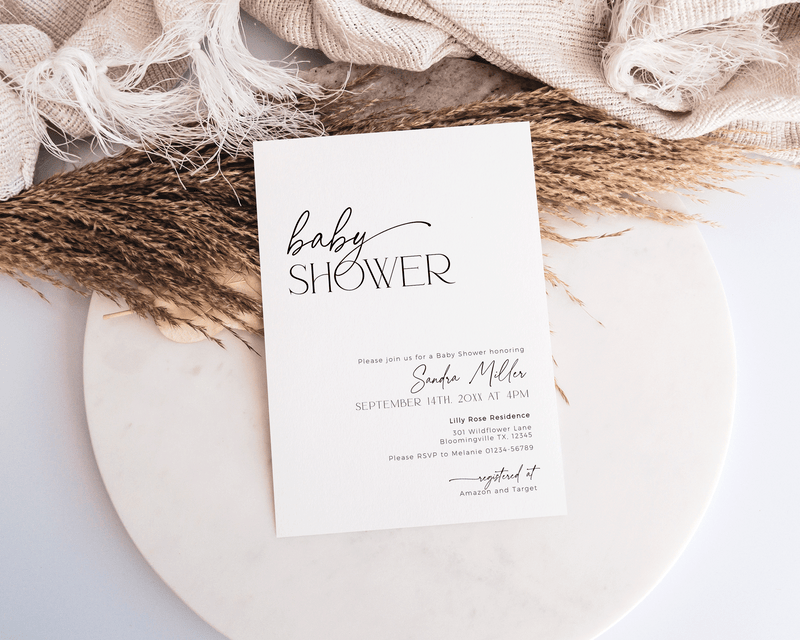 Minimalist Baby Shower Invitation