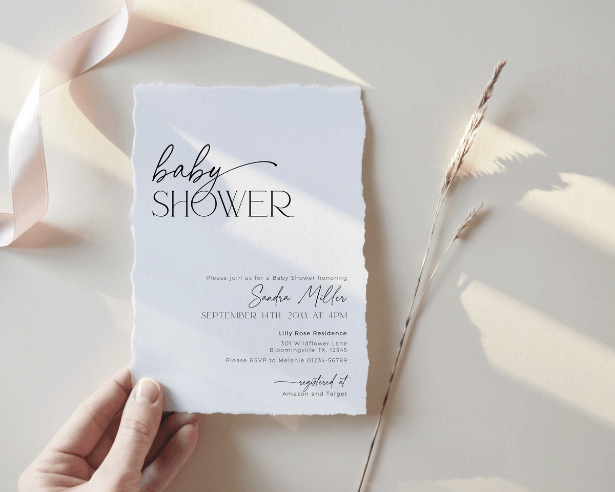 Minimalist Baby Shower Invitation