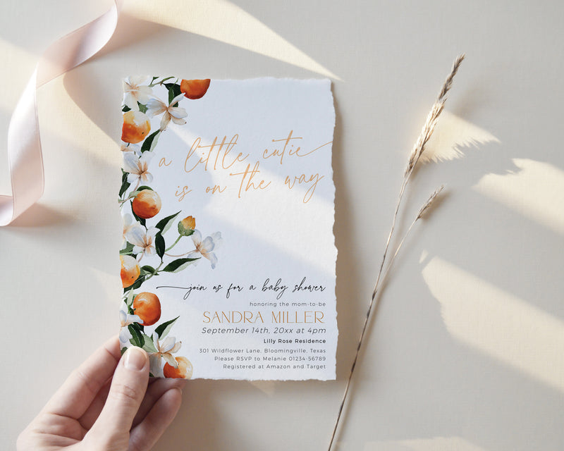 A Little Cutie is on the Way Baby Shower Invitation