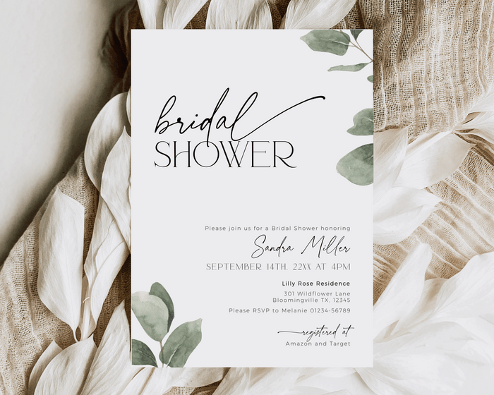 Eucalyptus Bridal Shower Invitation