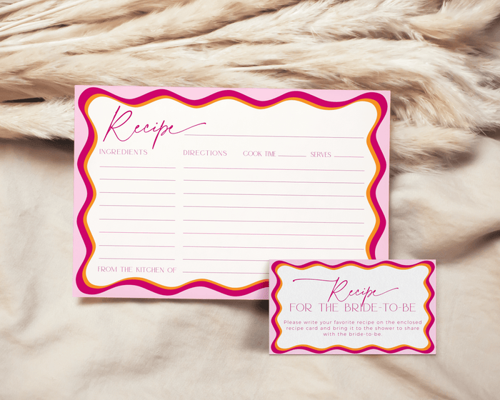 Pink Wavy Border Recipe Request Card