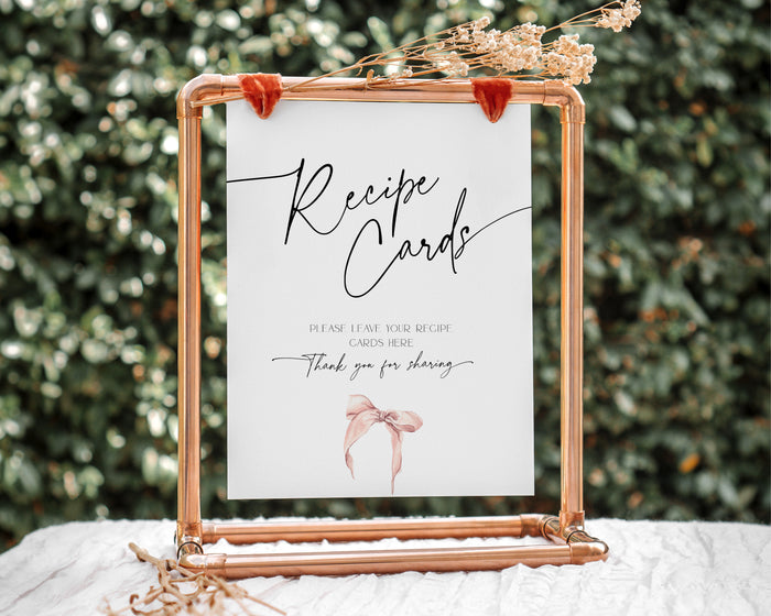 She is tying the knot Recipe Cards Sign