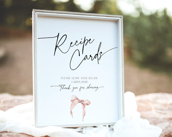 She is tying the knot Recipe Cards Sign