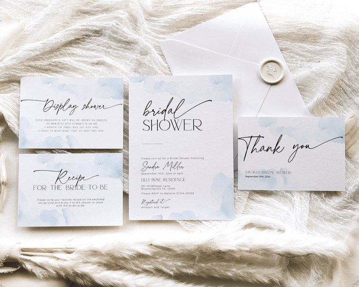 She's on Cloud Nine Bridal Shower Invitation Bundle