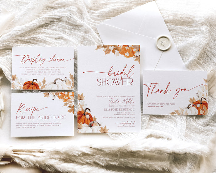 Fall in Love Bridal Shower Invitation Bundle