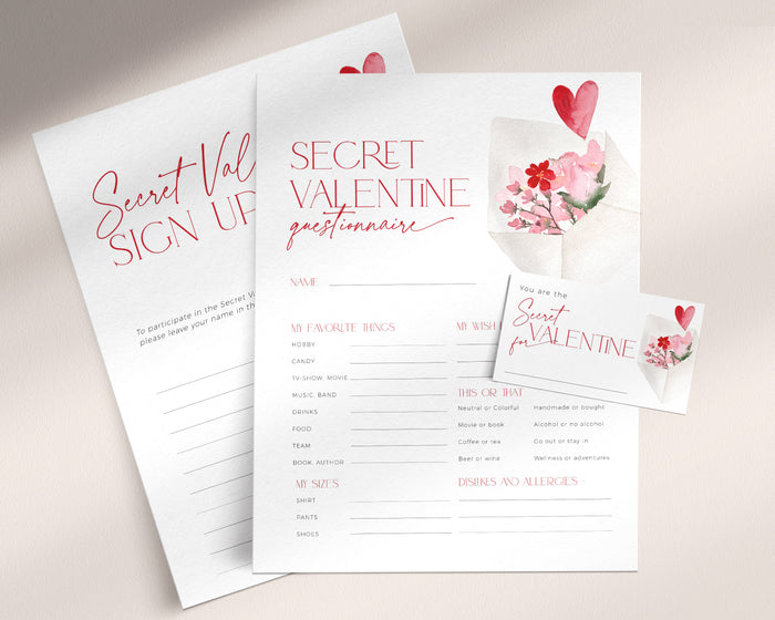 Floral Secret Valentine Questionnaire