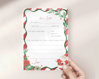 Red Christmas Letter To Santa Wish List