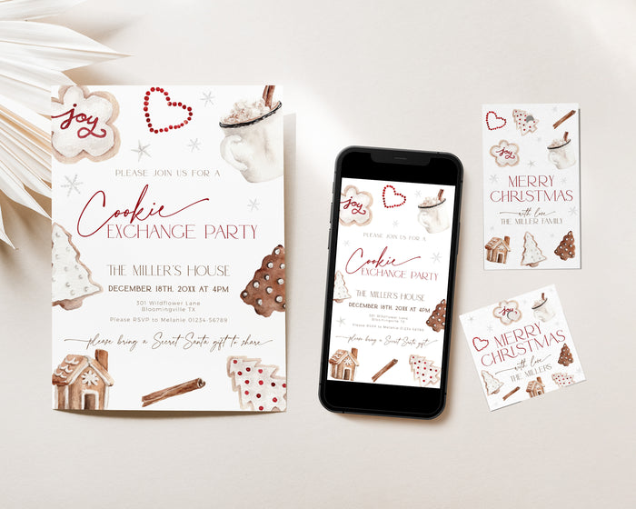 Christmas Cookie Party Invitation Set