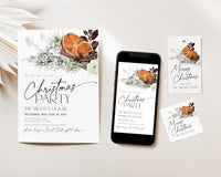 Winter Orange Christmas Party Invitation Set