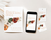 Colorful Thanksgiving Dinner Invitation Set