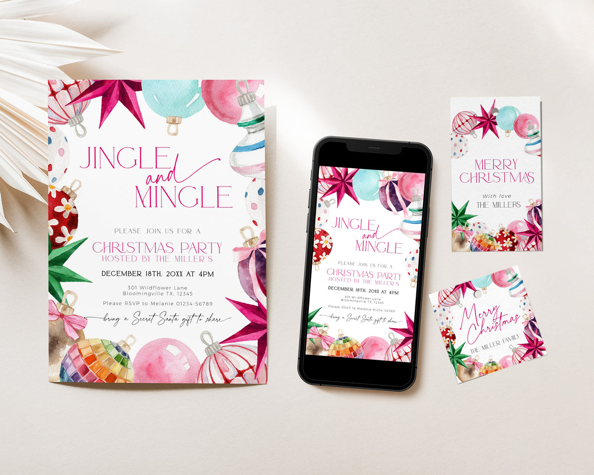 Bright Christmas Party Invitation Set