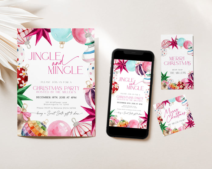 Bright Christmas Party Invitation Set