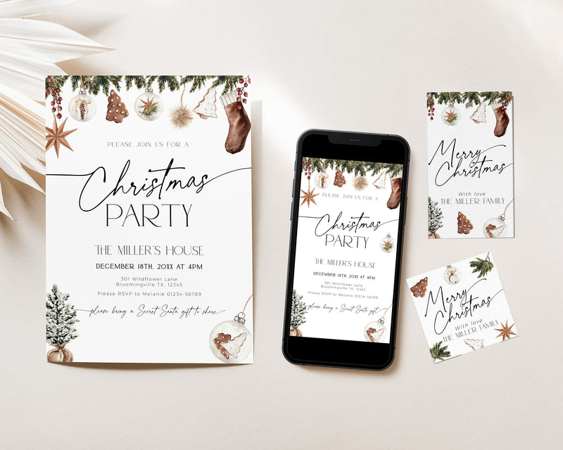 Cozy Christmas Party Invitation Set