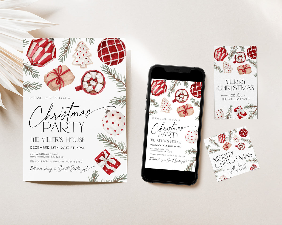 Christmas Party Invitation Set