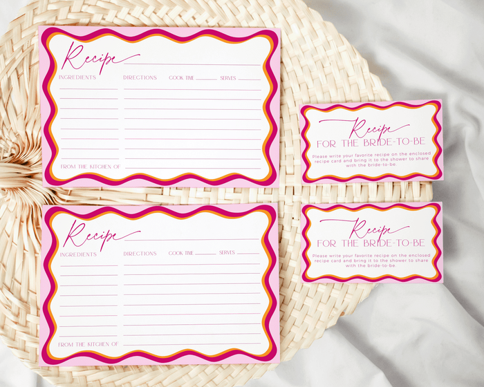 Pink Wavy Border Recipe Request Card