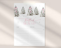 Pink Bow Christmas Potluck Sign Up Sheet