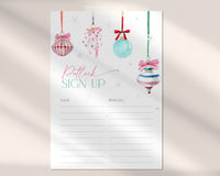 Coquette Pink Bow Potluck Sign up Sheet