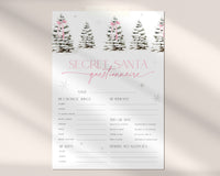 Pink Bow Christmas Secret Santa Questionnaire