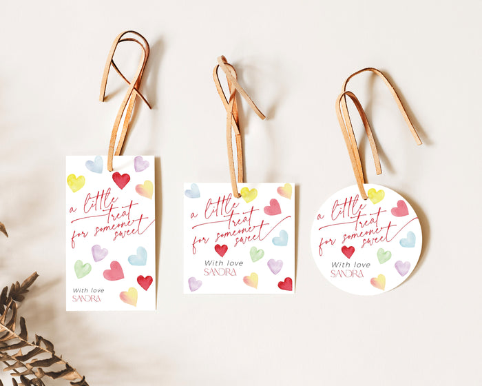 Retro Hearts Valentines Day Gift Tag