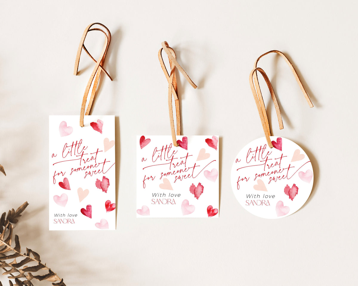 Pink Valentines Day Gift Tag