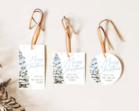 Blue Bow Christmas Gift Tag
