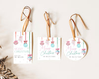 Coquette Pink Bow Christmas Gift Tag