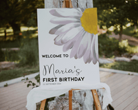 Floral Daisy Birthday Welcome Sign