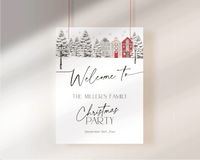 Christmas Village Party Welcome Sign