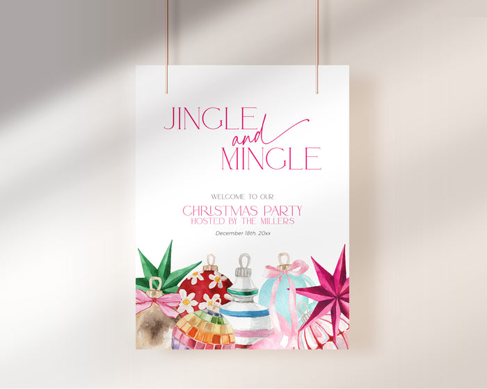 Bright Christmas Party Welcome Sign