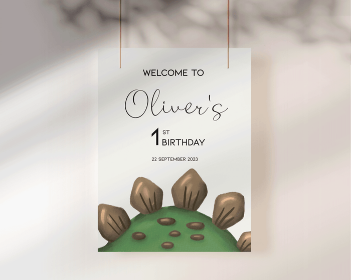 Dinosaur Birthday Welcome Sign