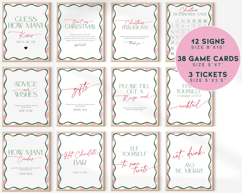 Pink Christmas Wavy Border Game Bundle