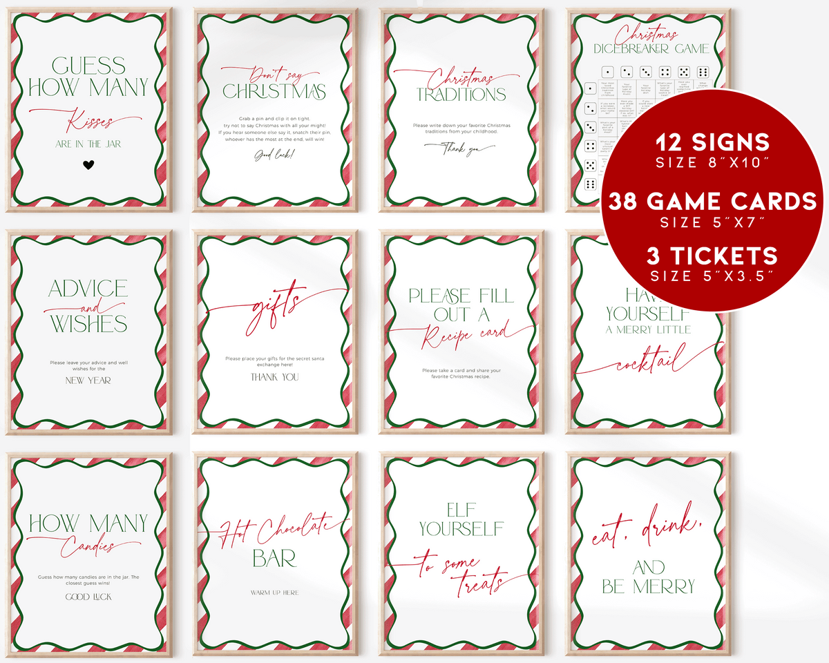 Red Christmas Wavy Border Game Bundle