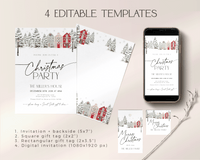 Christmas Village Party Invitation Set