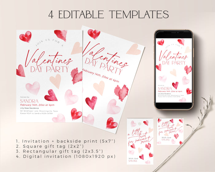 Pink Valentine's Party Invitation