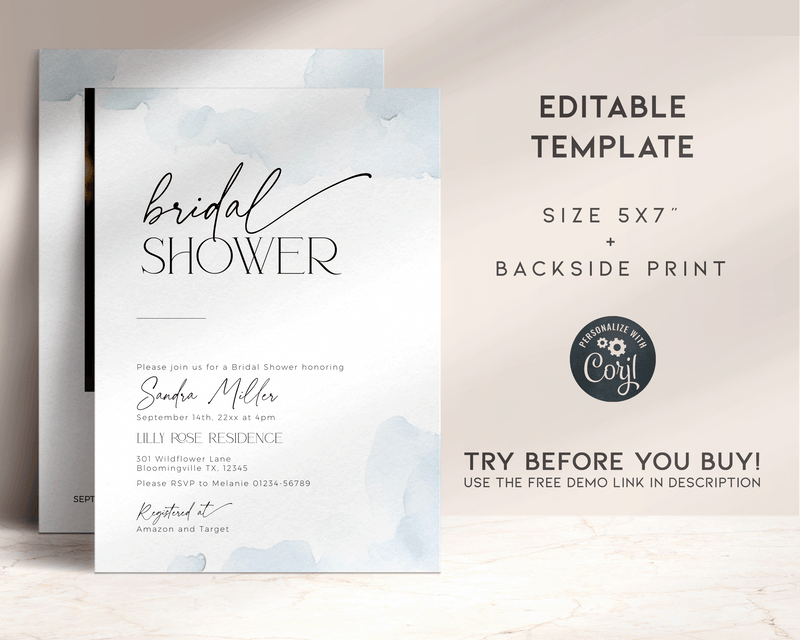 She's On Cloud Nine Bridal Shower Invitation