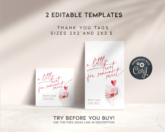 Floral Valentines Day Gift Tag