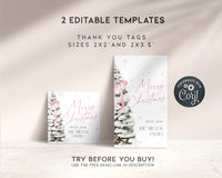 Pink Bow Christmas Gift Tag