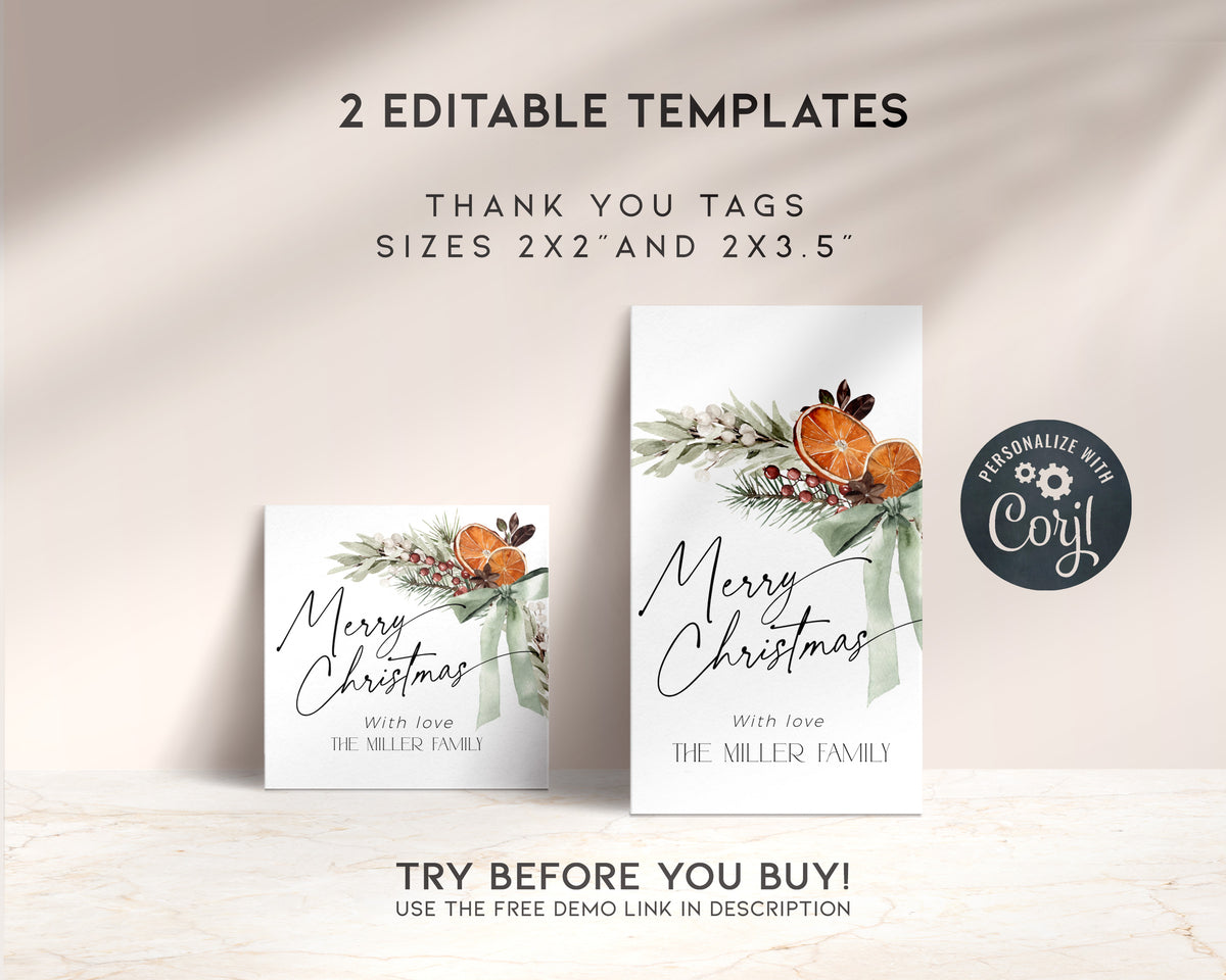 Christmas Bow Gift Tag