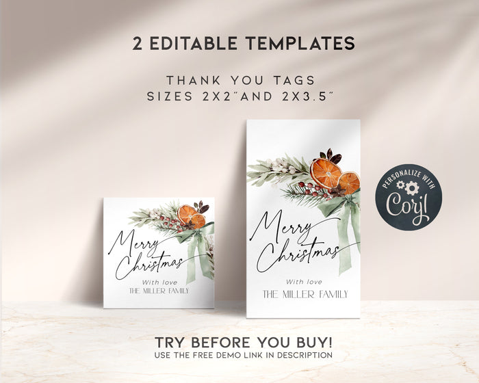 Christmas Bow Gift Tag