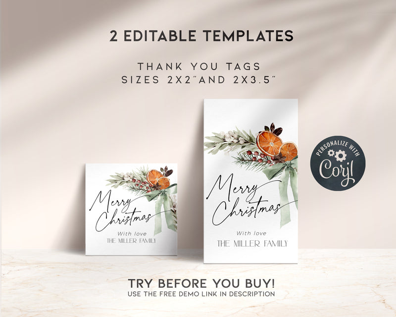 Christmas Bow Gift Tag