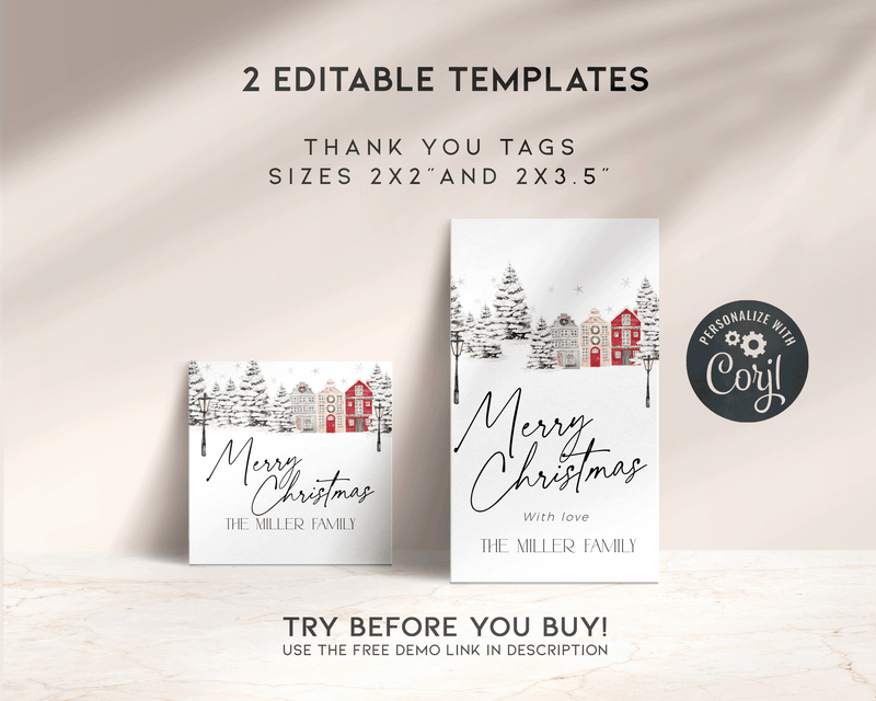 Christmas Village Gift Tag