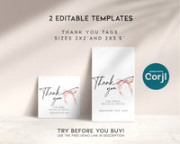 Pink Bow Thank You Tag