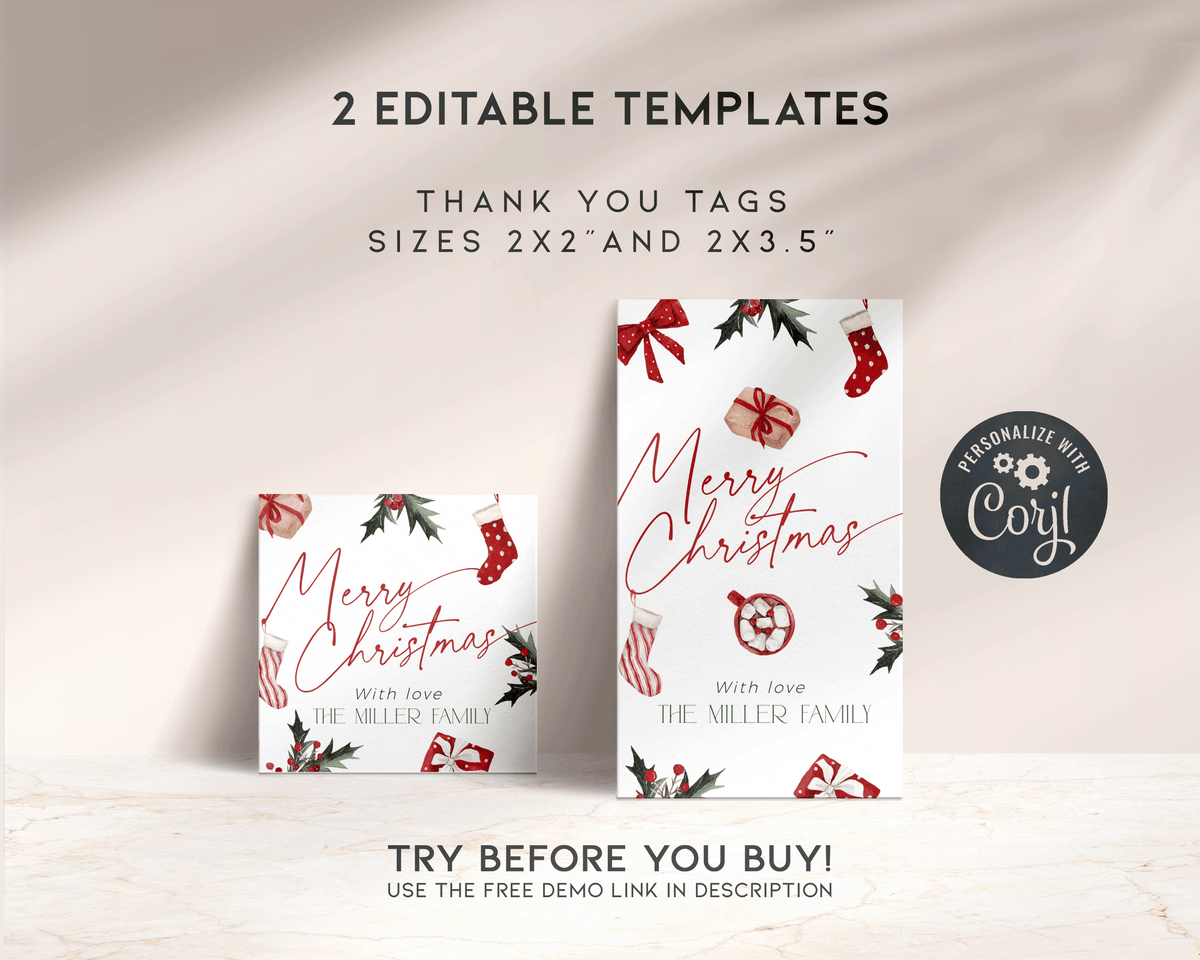 Christmas Stockings Gift Tag