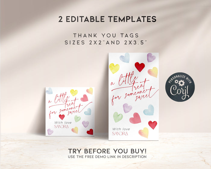 Retro Hearts Valentines Day Gift Tag