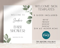 Eucalyptus Baby Shower Welcome Sign