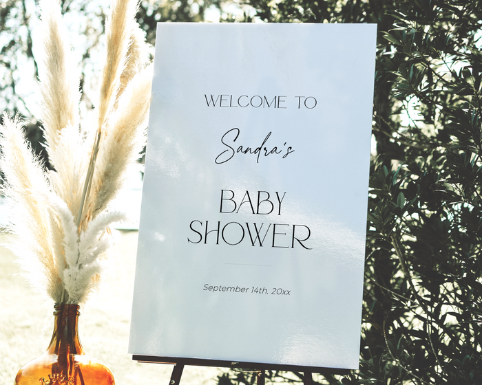 Minimalist Baby Shower Welcome Sign