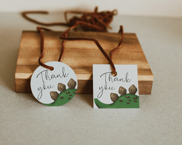 Dinosaur birthday favor tag