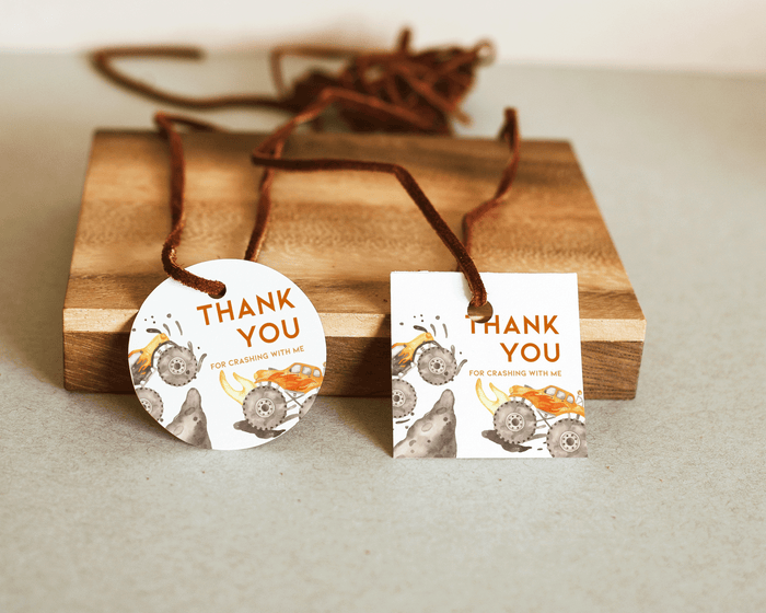 Monster Truck birthday favor tag
